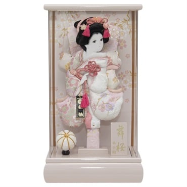 福仙 羽子板ケース飾り「舞桜・白雪」(グレージュ) 4532365231080