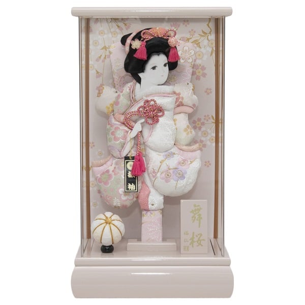 福仙 羽子板ケース飾り「舞桜・白雪」(グレージュ) 4532365231080(4532365231080)