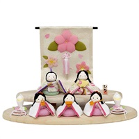 福仙 ぽてりひな5人(麻の葉)木製台飾りセット 4533576018903 ひな人形