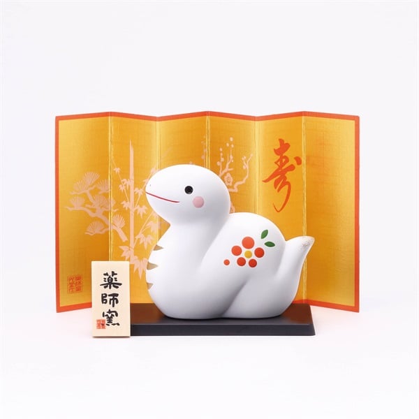 干支 置物 薬師窯 錦彩招福巳 (開運福槌) 79 巳年 巳 気