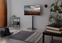美しいフォルムの八角壁寄せテレビスタンド ハイタイプ(ブラック)