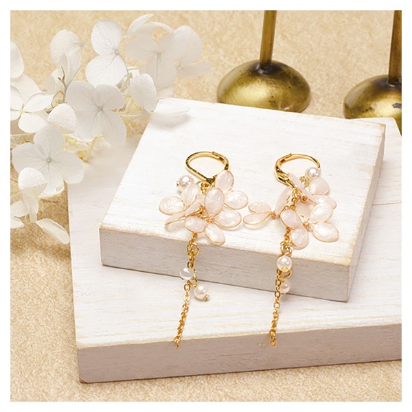 フラワーアクセサリー ハクチョウソウのイヤーアクセサリー(RSK‐338)
