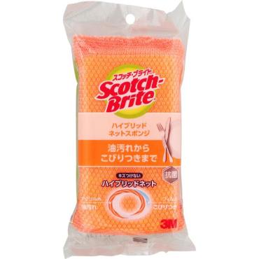 スコッチブライト ハイブリッドネットスポンジ 10g スコッチ・ブライト Scotch‐Brite スリーエム ジャパン(オレンジ)