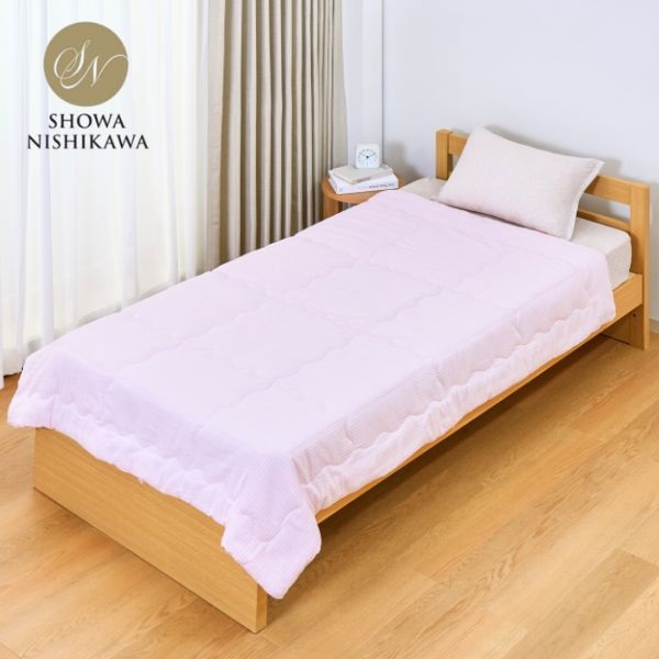 京都西川 ローズ黄金真わた掛ふとん 昭和西川 綿サッカー肌掛けふとん |