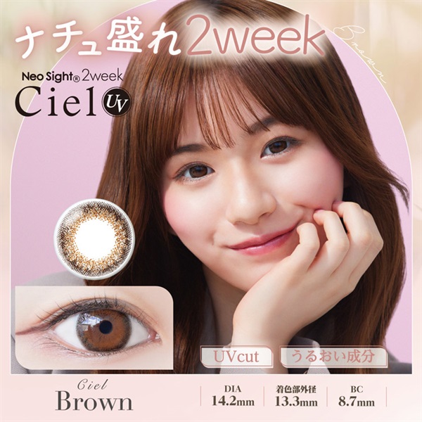 ネオサイト ２ウィーク シエルUV シエル ブラウン　6枚入り BC8.7mm　アイレ(Ciel Brown-－４．２５)