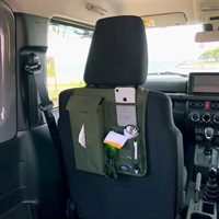 ティッシュカバー＆ポケット　オリーブカーキ　カー用品(オリーブカーキ)
