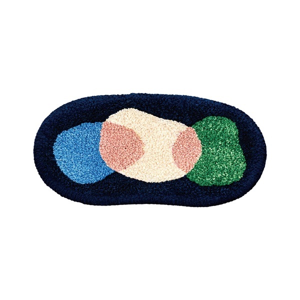 もこもこアイランド nook mat Sサイズ(ネイビー／Round)