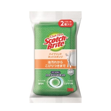 スコッチ・ブライト ハイブリッド ネットスポンジ 2個 スコッチ・ブライト Scotch‐Brite スリーエムジャパン(グリーン/2個)