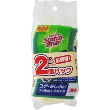 スコッチブライト ハイブリッド 貼合せ 2個 スコッチ・ブライト Scotch‐Brite スリーエム ジャパン(グリーン)