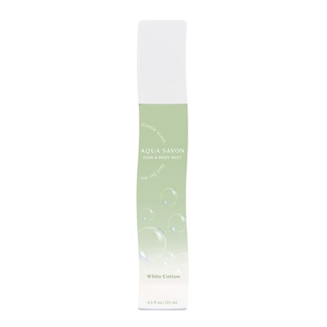 アクアシャボン ヘアー＆ボディミスト 135ml AQUA SAVON ウエニ貿易(ホワイトコットンの香り)