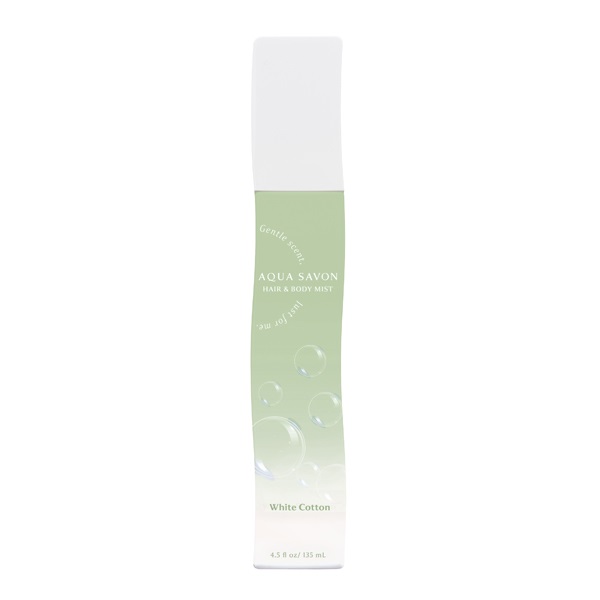 アクアシャボン ヘアー＆ボディミスト 135ml AQUA SAVON ウエニ貿易(ホワイトコットンの香り)