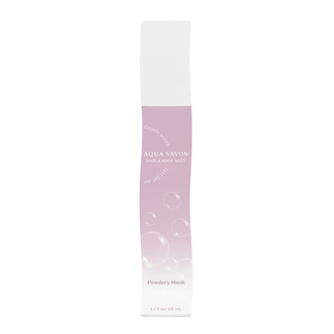 アクアシャボン ヘアー＆ボディミスト 135ml AQUA SAVON ウエニ貿易(パウダリームスクの香り)