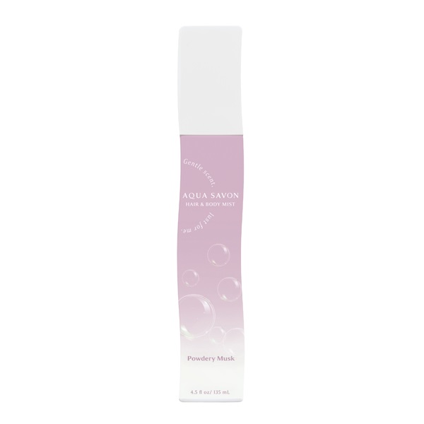 アクアシャボン ヘアー＆ボディミスト 135ml AQUA SAVON ウエニ貿易(パウダリームスクの香り)