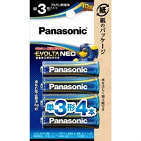 パナソニック　アルカリ電池　エボルタネオ(単3形 4本)
