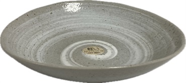美濃焼　軽量土物　グレー刷毛　食器　陶器(皿中)