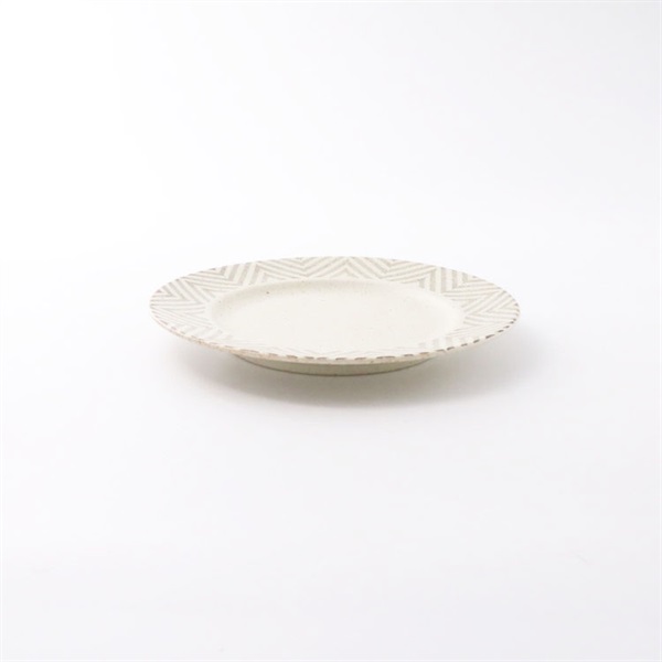 プレート　ヘリンボーン　美濃焼　洋食器(ブラウン)