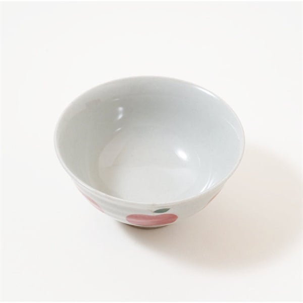 波佐見焼　土物ミニ茶碗　リンゴ(レッド)