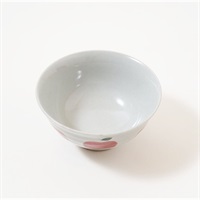 波佐見焼　土物ミニ茶碗　リンゴ(レッド)