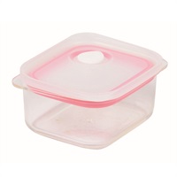 パール金属　Easy Clean　浅型　密閉保存容器(ピンク-S)
