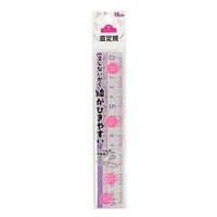 トップバリュ　直定規　15cm(ラベンダー)