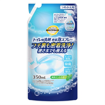 トイレ用洗剤 密着泡スプレー 爽快ミントの香り トップバリュベストプライス