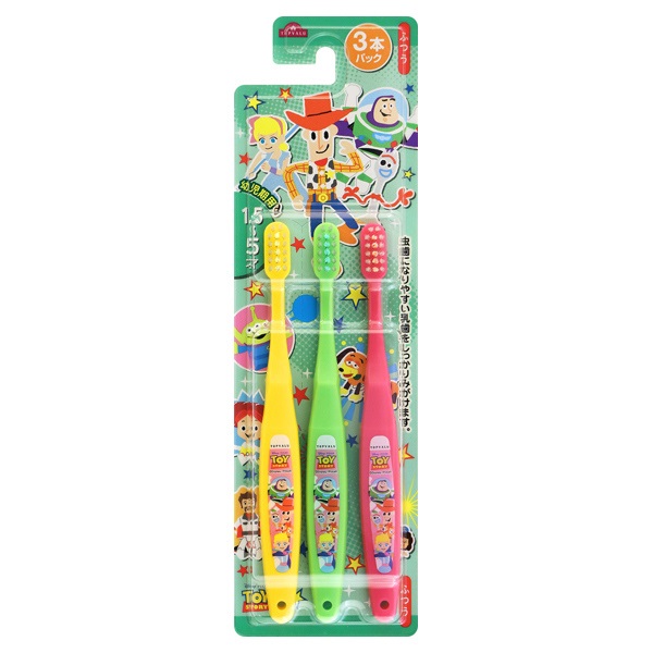 ディズニー 幼児期用 子どもハブラシ 1.5歳～5歳用 ふつう 3本パック 3本パック    トップバリュ(1個入)