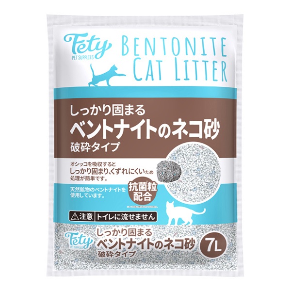 フェティ しっかり固まる ベントナイトのネコ砂 破砕タイプ 7L