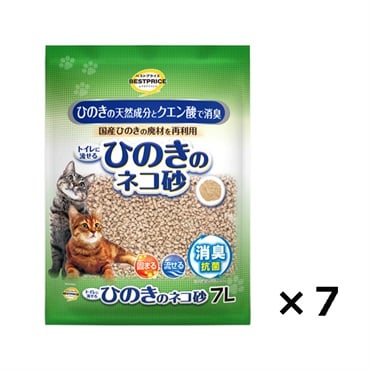 ひのきの ネコ砂  7L    トップバリュベストプライス(7L×7袋)