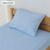 ホームコーディ 　綿混　まくらカバー　無地(ブルー-35cm×50cm)