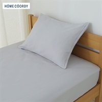 ホームコーディ 　綿混　まくらカバー　無地(ライトグレー-35cm×50cm)