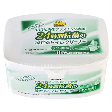 100%再生プラスチック容器 流せるトイレクリーナー 本体 10枚    トップバリュベストプライス