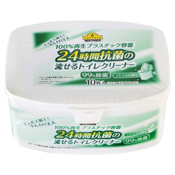 100%再生プラスチック容器 流せるトイレクリーナー 本体 10枚    トップバリュベストプライス(10枚)