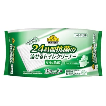 24時間抗菌 流せるトイレクリーナーつめかえ用 10枚×2パック    トップバリュベストプライス