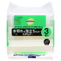 水切れも泡立ちもよい スポンジ 3個    トップバリュベストプライス(3個入)