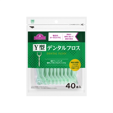歯周ケア Y型デンタルフロス 40本入    トップバリュ
