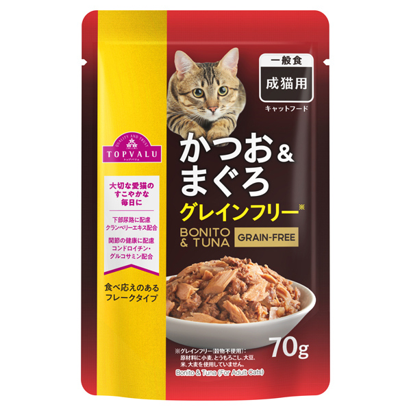 【happytoko】トップバリュー キャットフード かつお ささみセット トップバリュ キャットフード パウチ かつお＆まぐろ | イオン