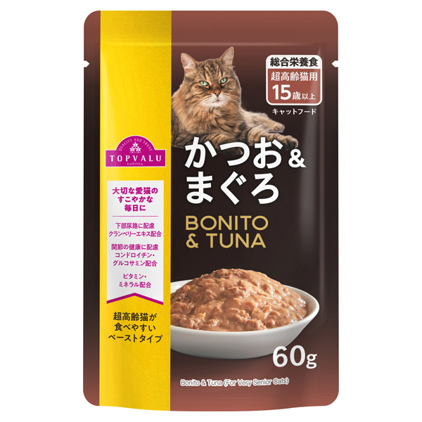 【happytoko】トップバリュー キャットフード かつお ささみセット トップバリュ キャットフード パウチ かつお＆まぐろ | イオン