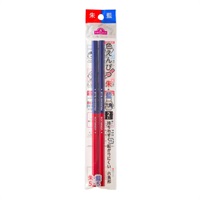 トップバリュ  色えんぴつ　六角軸　２本入り(朱・藍5：5)