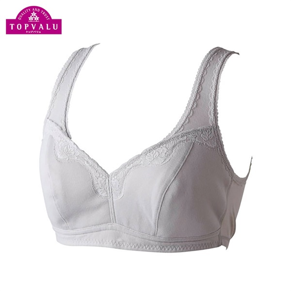 トップバリュ(TOPVALU) らくなブラジャー フライス レディス(ウスグレー-L)