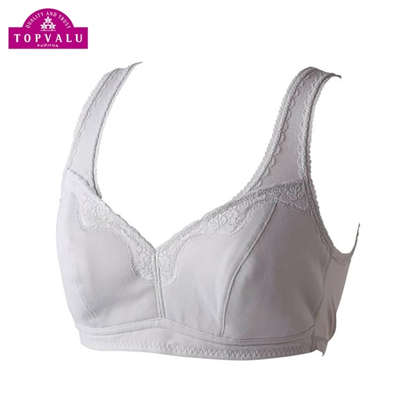 トップバリュ(TOPVALU) らくなブラジャー フライス レディス(ウスグレー-XL)
