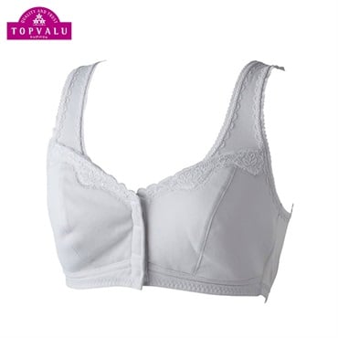 トップバリュ(TOPVALU) らくなブラジャー フライス前開き レディス(ウスグレー-M)
