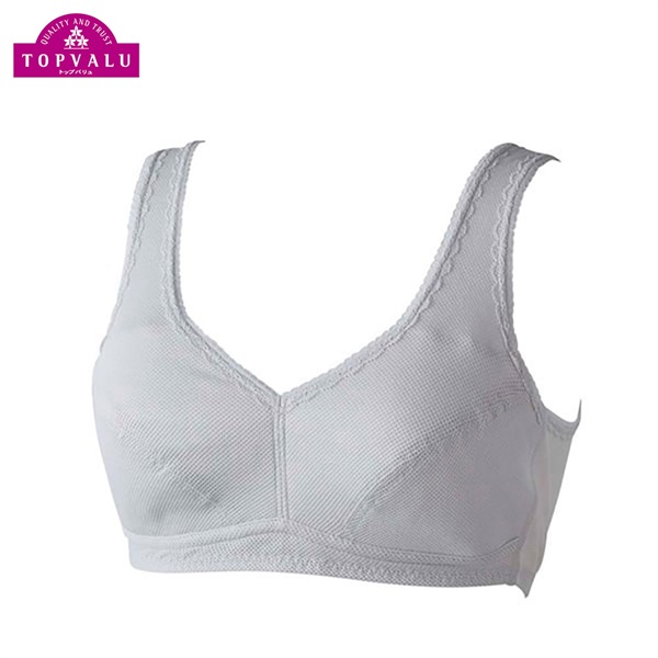 トップバリュ(TOPVALU) らくなブラジャー メッシュ レディス(ウスグレー-XL)
