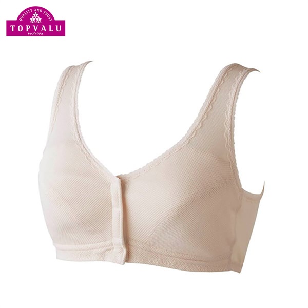 トップバリュ(TOPVALU) らくなブラジャー メッシュ前開き レディス(ウスベ-ジュ-XL)