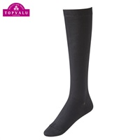 トップバリュ(TOPVALU) ビジネスナイロンハイソックス38cm レディス(クロ-23-25CM)