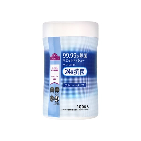 99.99%除菌 ウエットティシュー アルコールタイプ 100枚    トップバリュ(100枚)