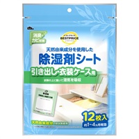 天然由来成分を使用した 除湿剤シート 引き出し・衣装ケース用 25g×12枚    トップバリュベストプライス(12枚入)