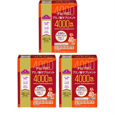 アミノ酸サプリメント 顆粒 4000 Forプロ 40包   トップバリュ(40包 × 3個セット)