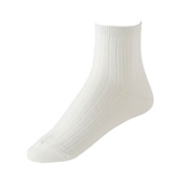 よりどりレッグアクセサリーリブ無地クルーソックス12cm丈 レディス(シロ-21-23CM)