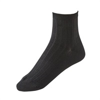 よりどりレッグアクセサリーリブ無地クルーソックス12cm丈 レディス(クロ-21-23CM)