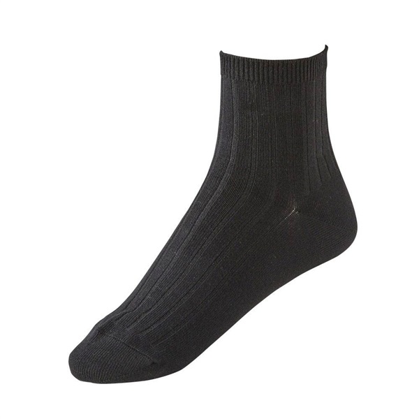 よりどりレッグアクセサリーリブ無地クルーソックス12cm丈 レディス(クロ-23-25CM)